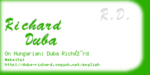 richard duba business card